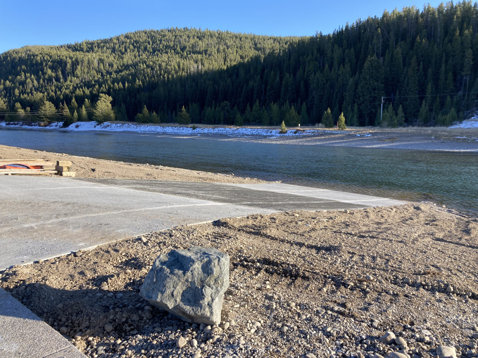 A new, two-lane boat ramp will allow recreationists to launch their watercraft safely and efficiently. Prior to this project, visitors had to push their boats down a steep gravel slope to get them in the water.