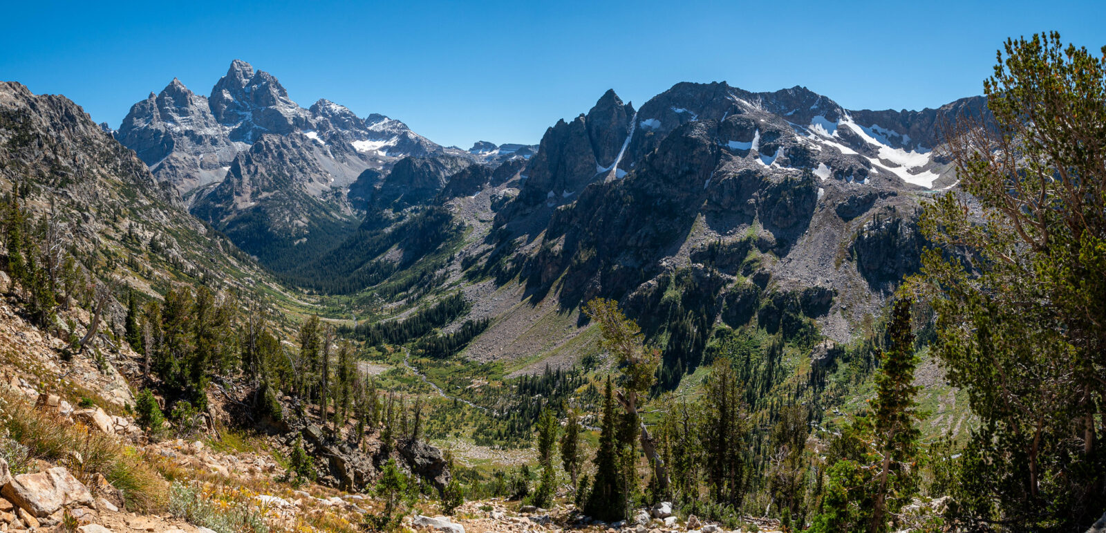 The view of Cascade Canyon from Paintbrush Divide.