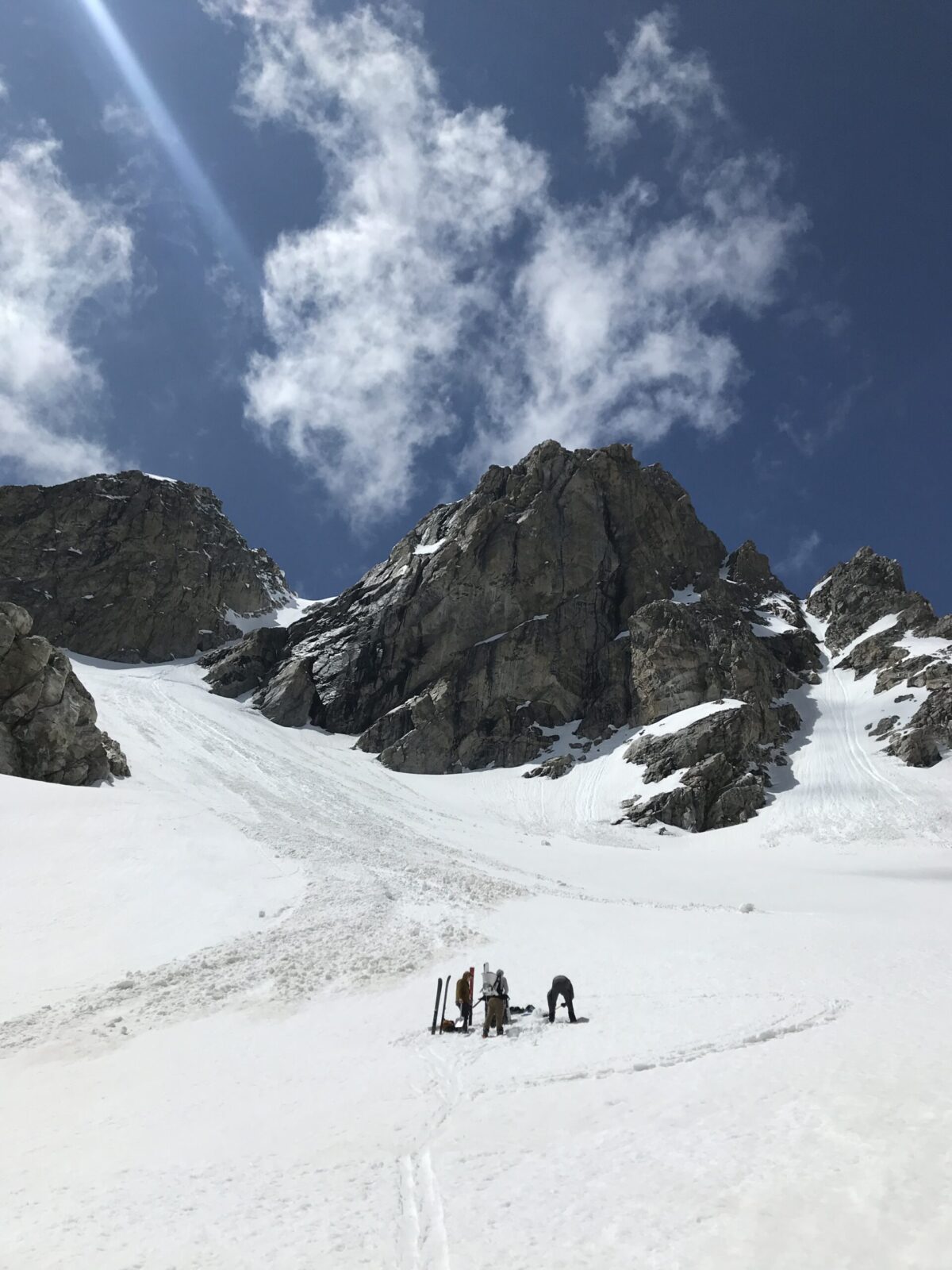 Zoomed out shot of park NPS on the Middle Teton Glacier.