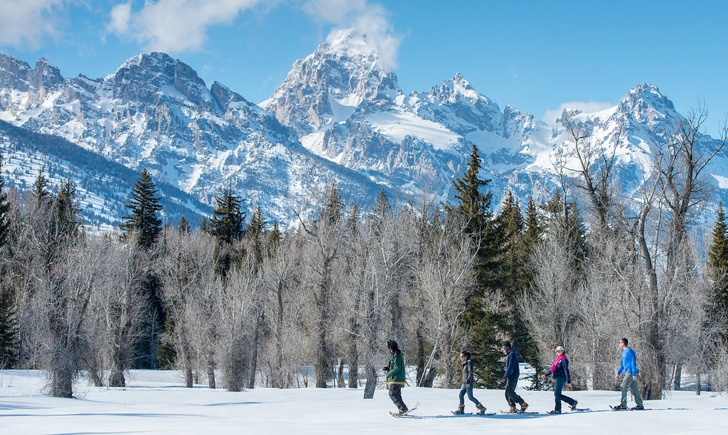 Participants in NPS Academy enjoy snowshoeing in Grand Teton during their week-long workshop learning about park service careers, which precedes a twelve-week summer internship at a park service unit. This program has been supported by Wells Fargo since it began more than ten years ago and helps bring new perspectives and voices to the NPS workforce.