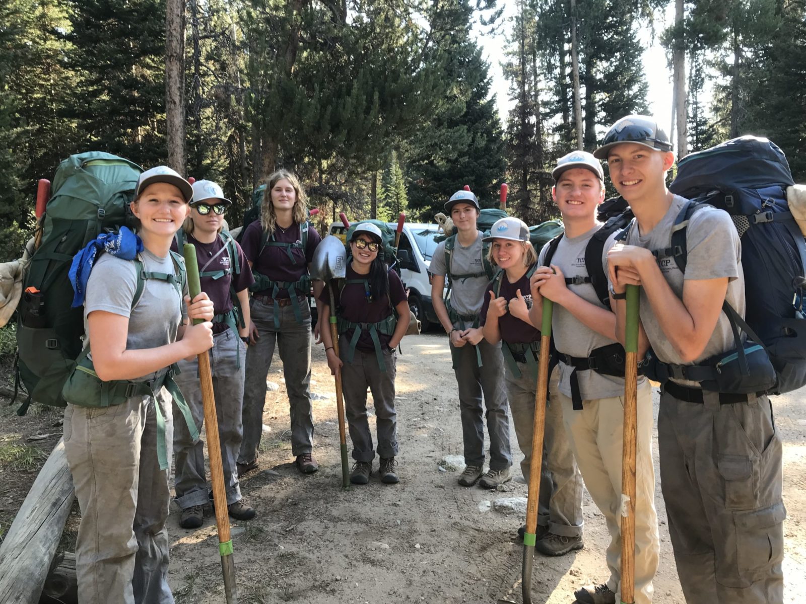 YCP preparing to hike into Death Canyon for a backcountry hitch for three nights.