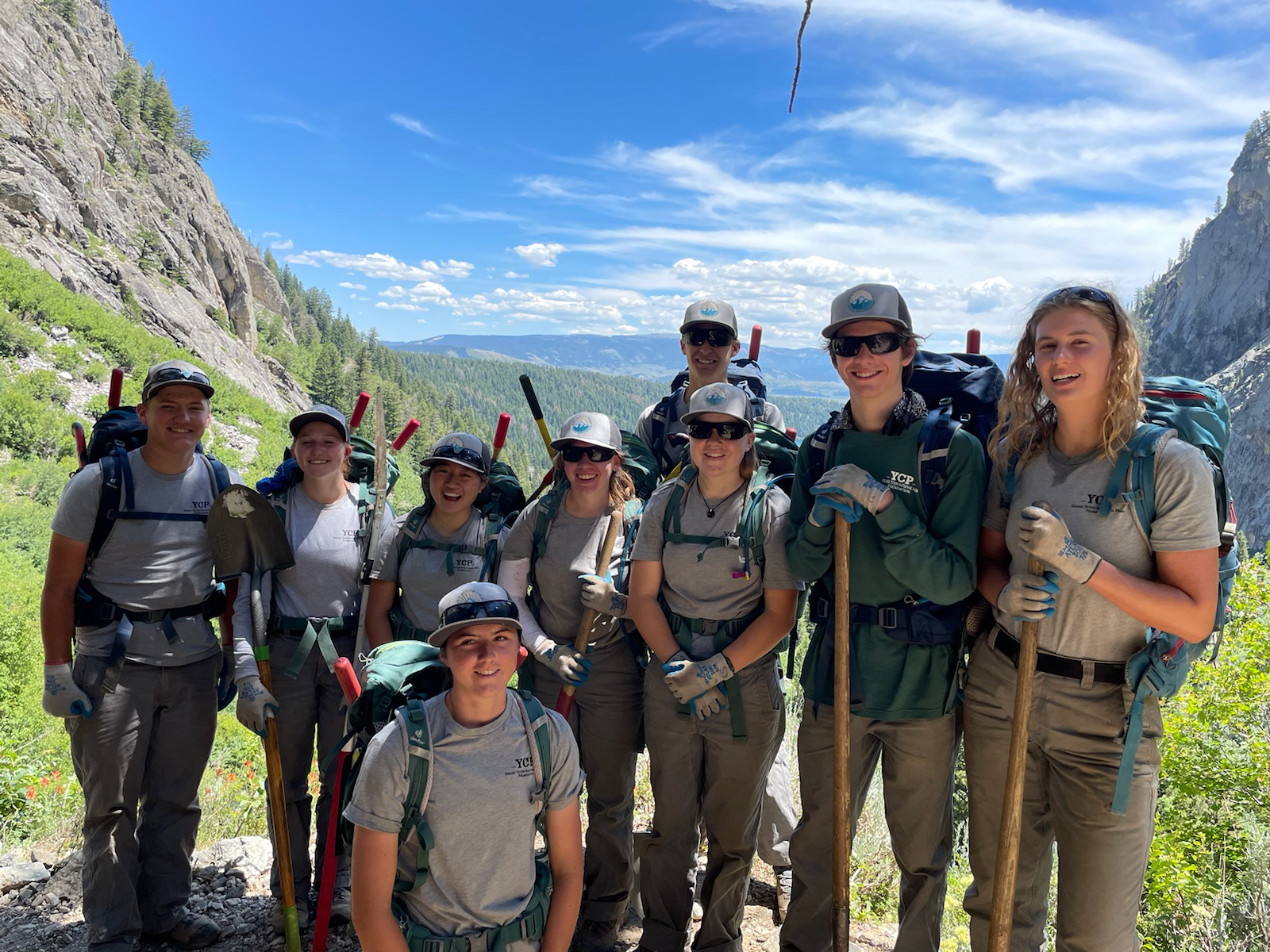 The crew in Death Canyon after a long day of hard work in the sun!