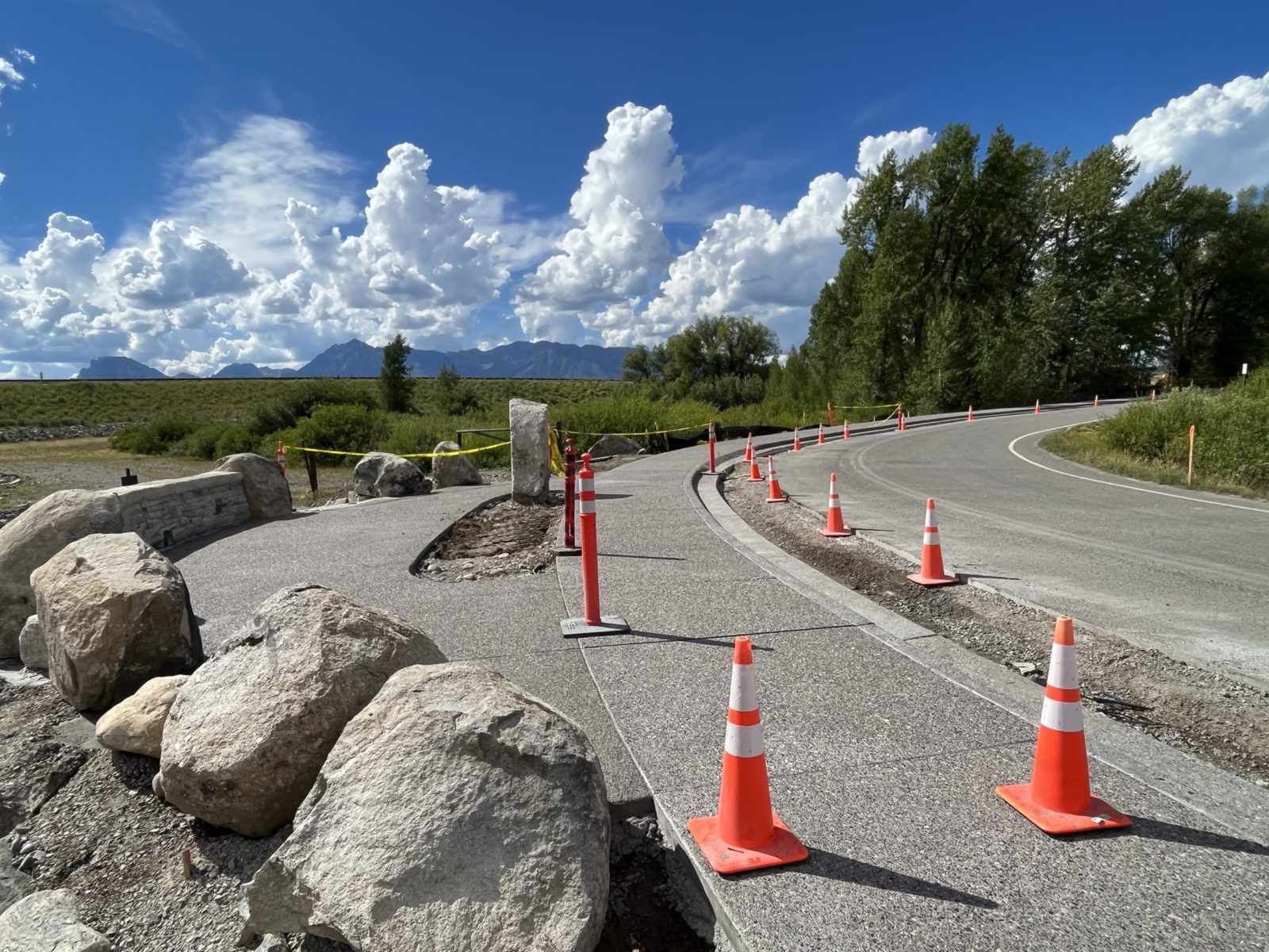 The pathway leads to a river overlook that will have educational displays about the history of the site and benches for people to take in the views.