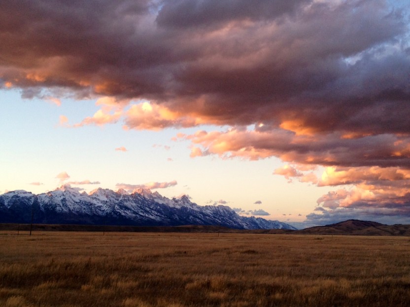 Laura Yungmeyer Tetons at sunset Oct 2012