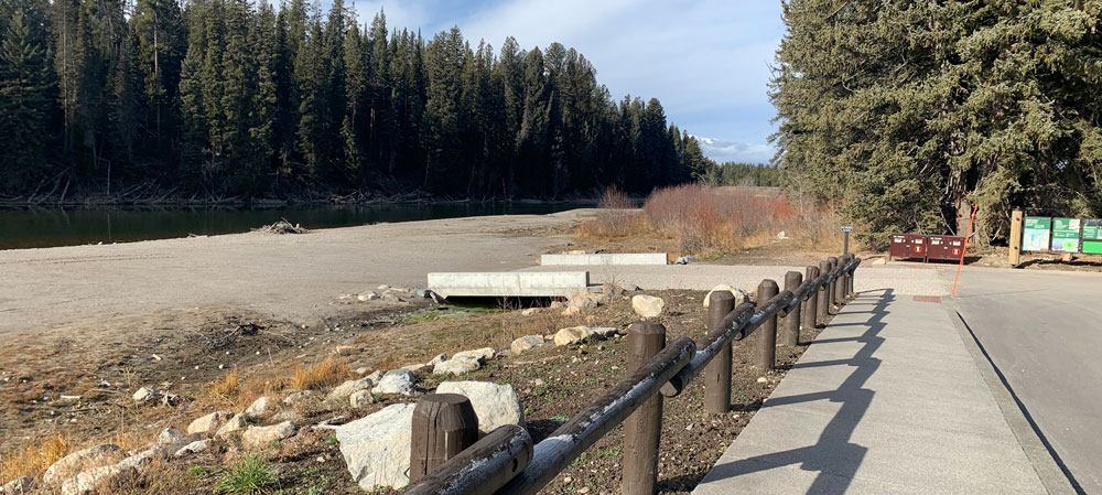 The new ramp provides easier access to the water and will be easily maintained by the park service. This photo was taken at very low water levels.
