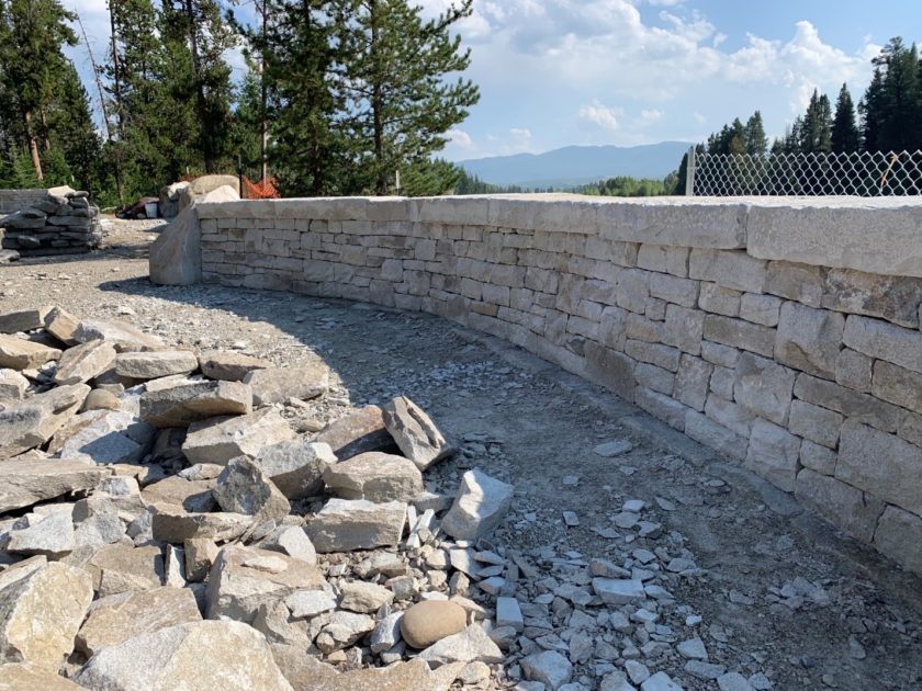 New dry-stone walls at Pacific Creek Landing are nearly complete.