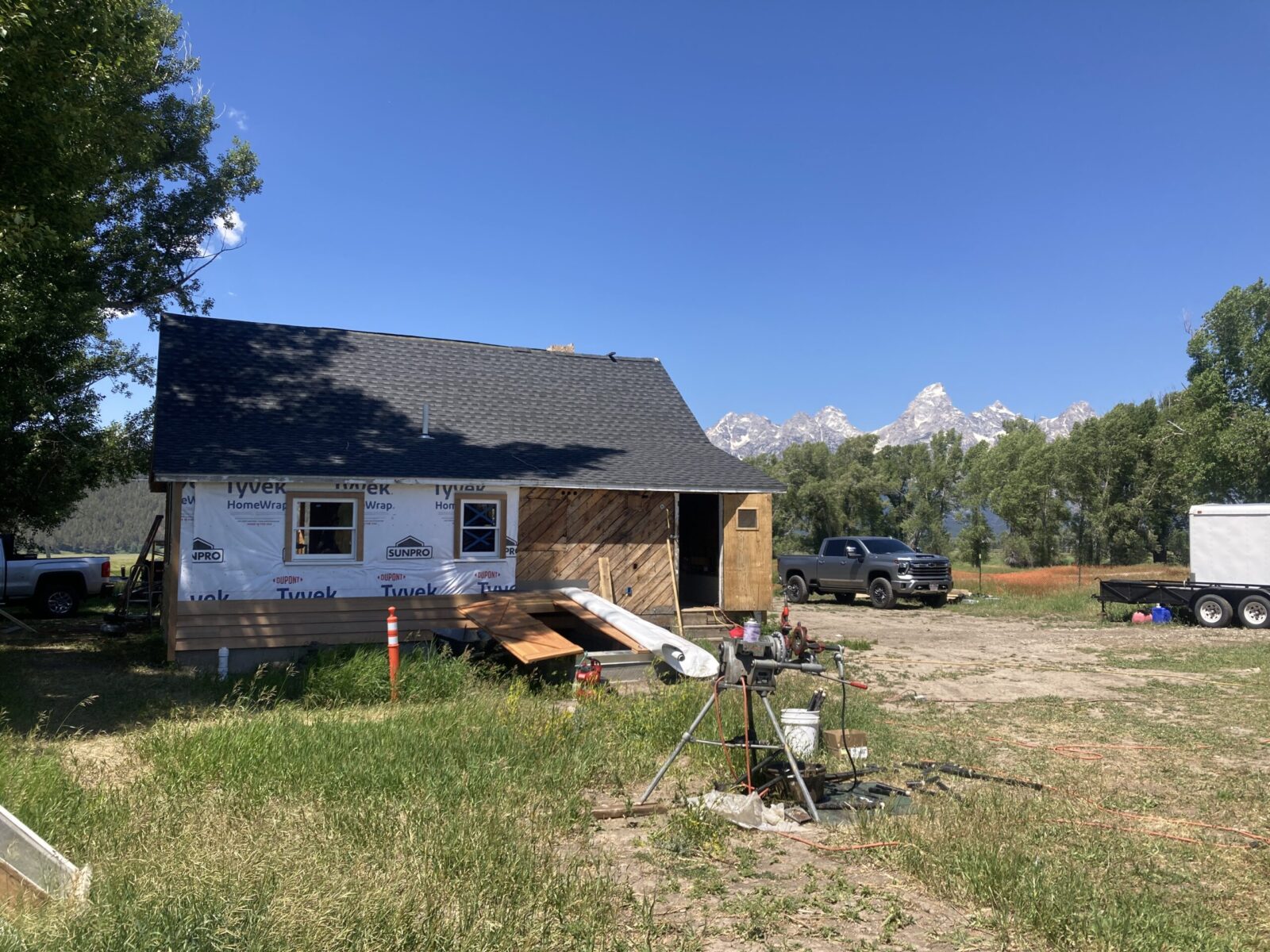 Now the Roy Chambers cabin sits in its original spot with a new foundation in place and fresh siding on the main house.