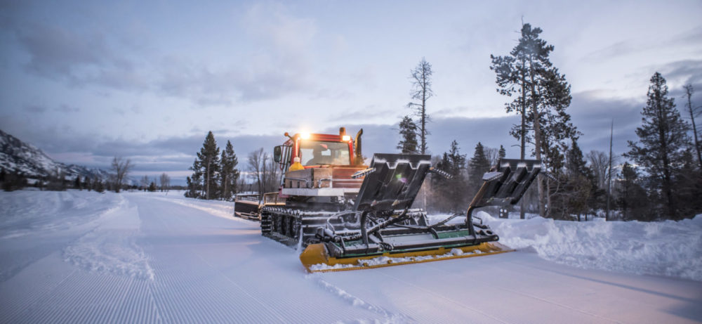 Ryan Sheets_Groomer in action The Foundation is happy to continue supporting grooming of Teton Park Road three times per week. Photo: Ryan Sheets.