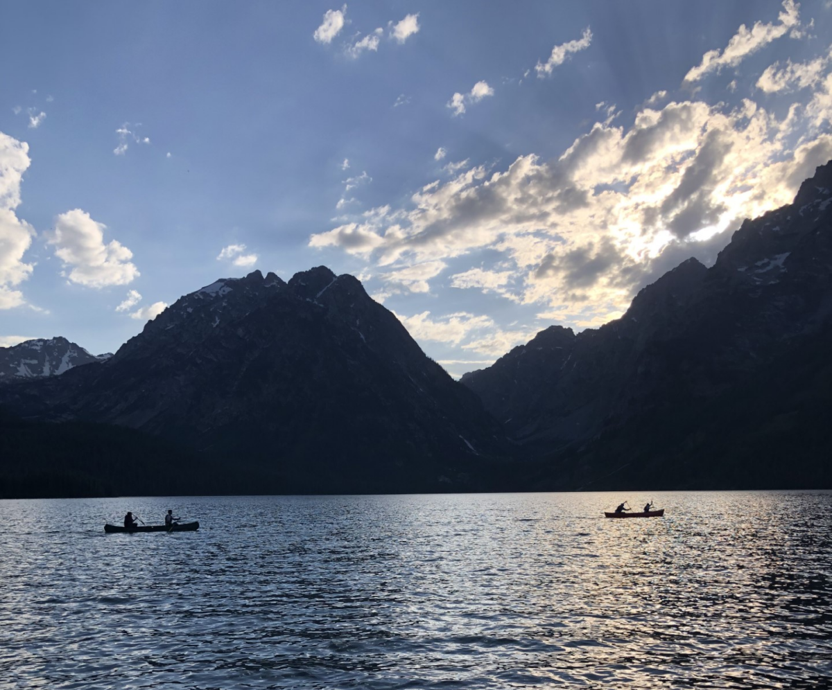 A few YCP team members enjoy a sunset paddle on Leigh Lake.